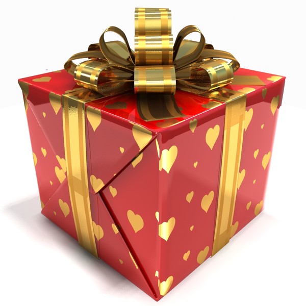 3d model of gift box red present - Gift Box Red by PROmax_